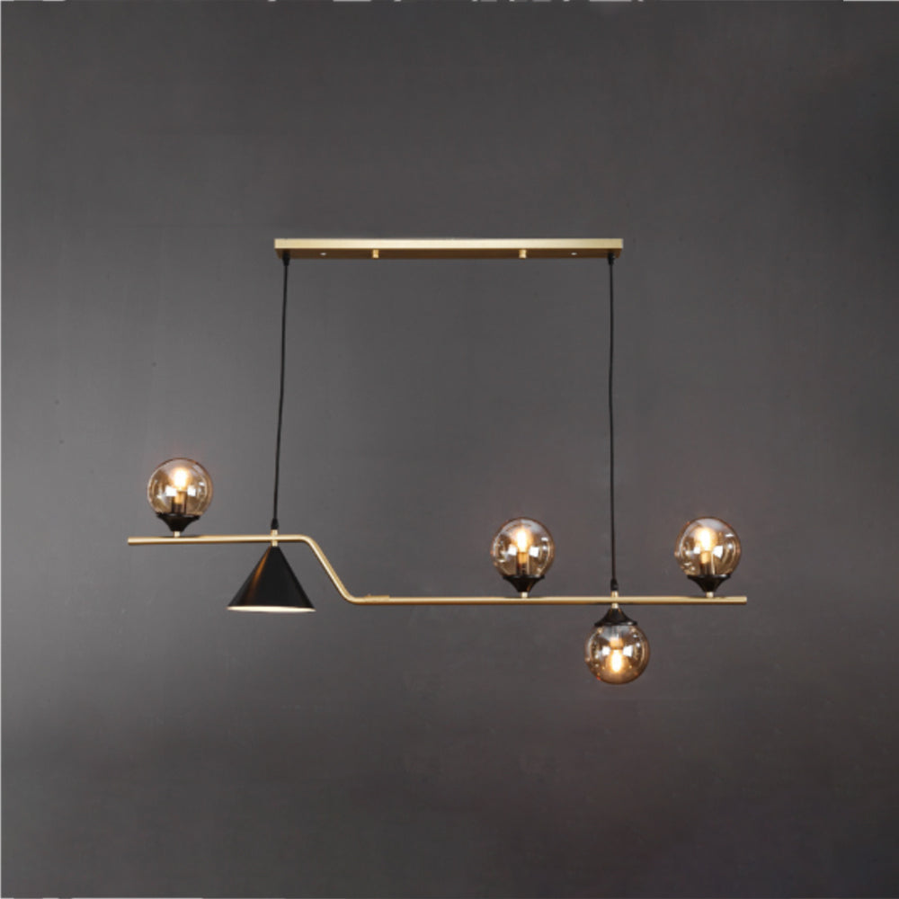 Arisha Moderne LED Pendelleuchte Schwarz/Gold Glas Wohnzimmer/Schlafzimmer