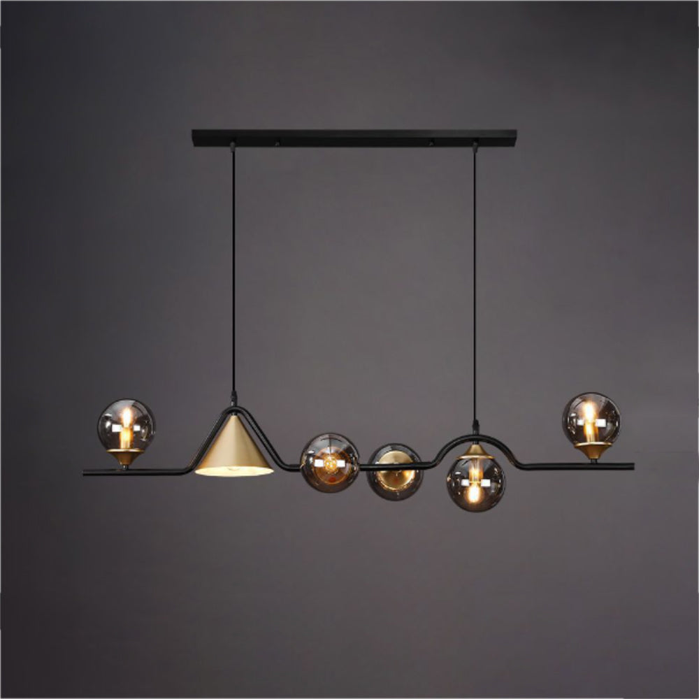 Arisha Moderne LED Pendelleuchte Schwarz/Gold Glas Wohnzimmer/Schlafzimmer