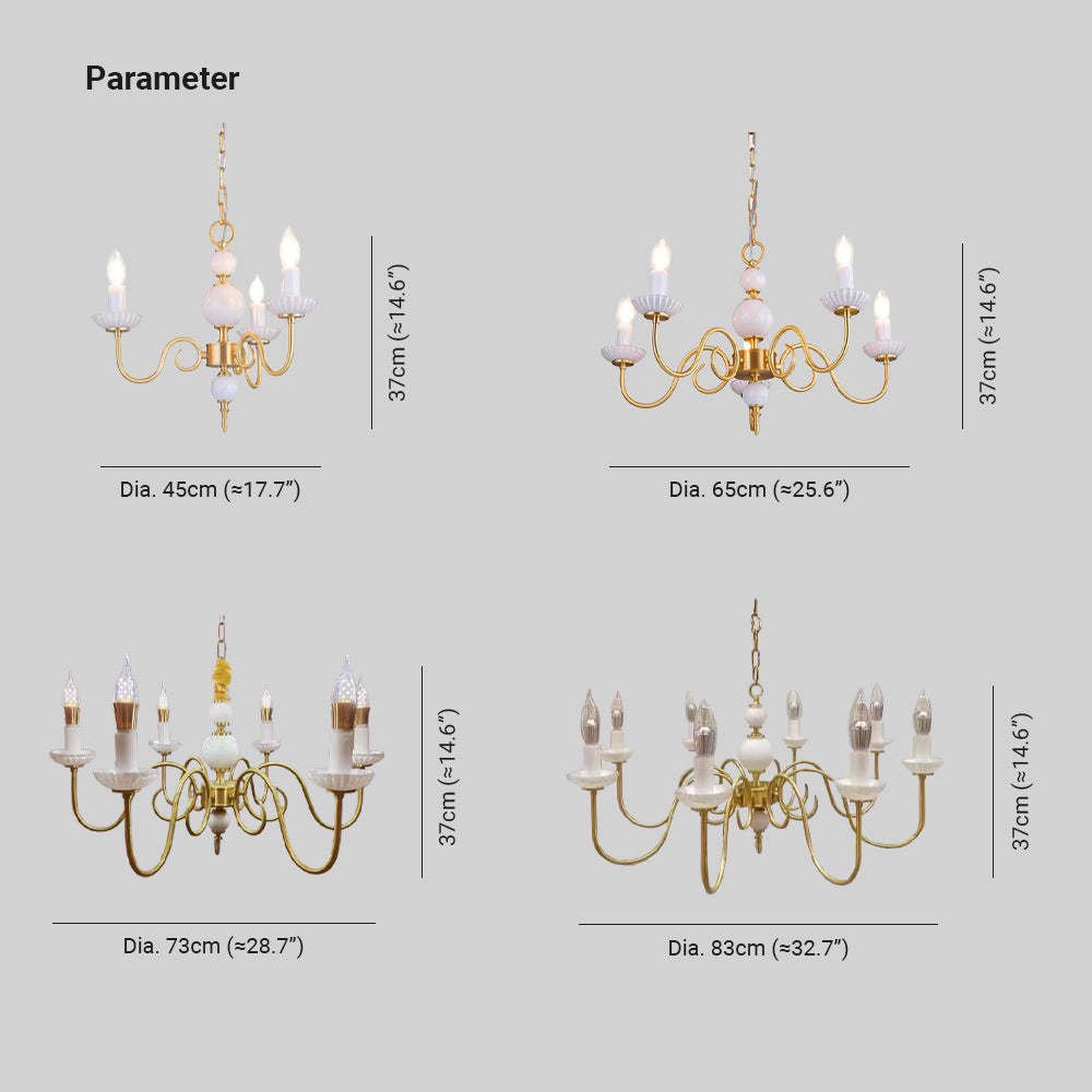 Silva Vintage LED Kerze Kronleuchter Keramik Schlafzimmer