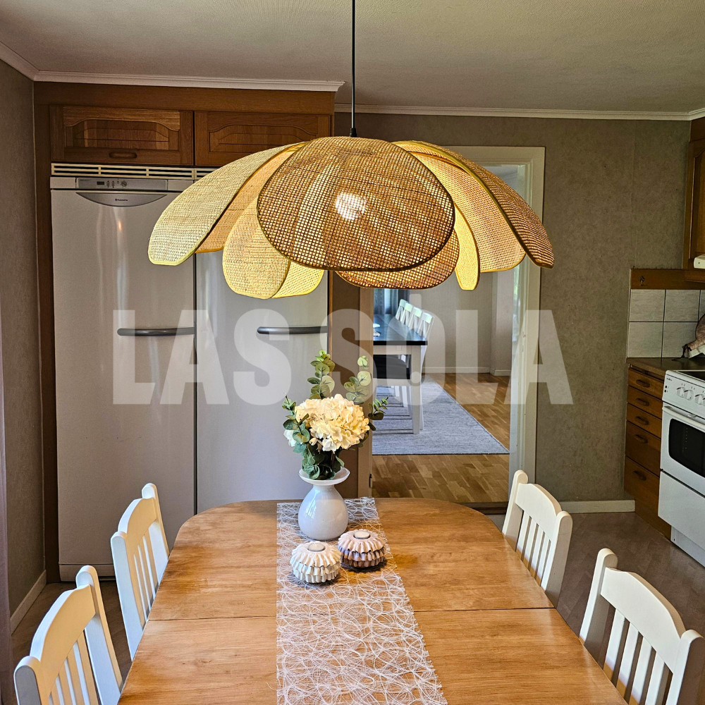 Ritta Design Weidengeflecht LED Holzfarbe Pendelleuchte Wohnzimmer Metall Rattan