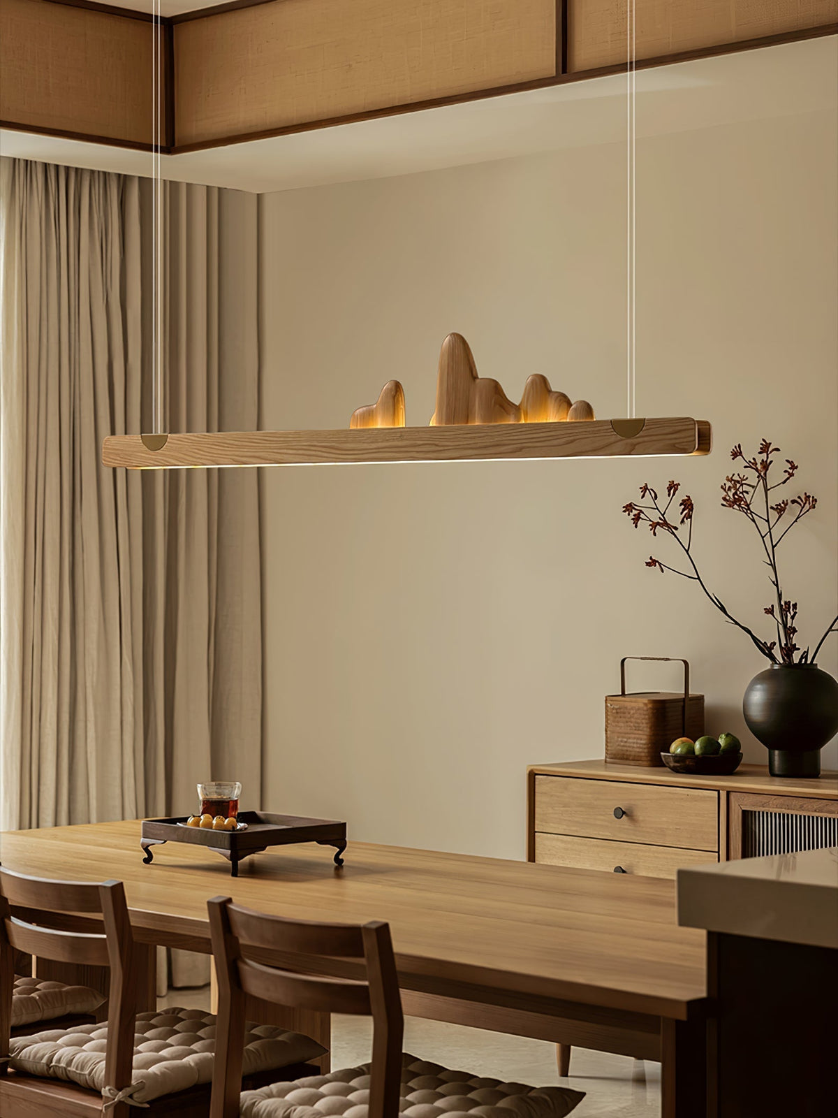 Elvaaine moderne Pendelleuchte aus Holz