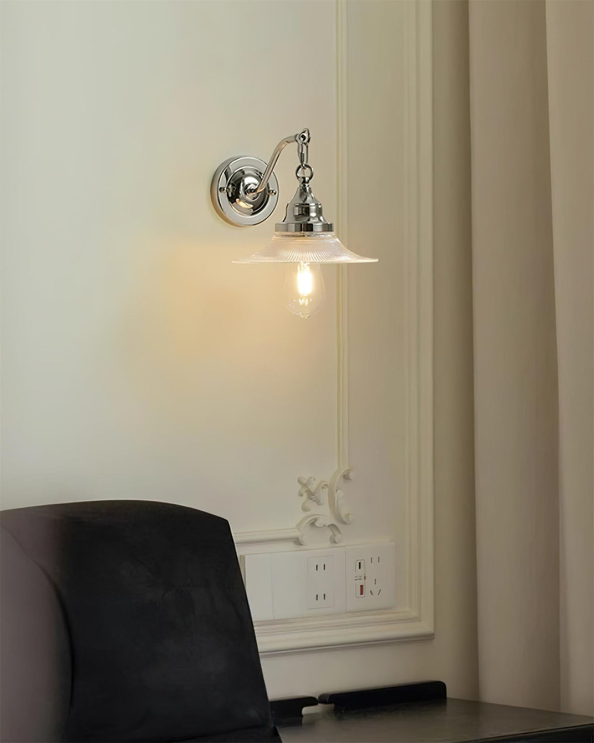 Perivo Polished Chrome Wandleuchte
