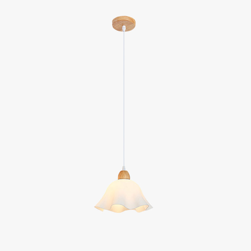 Muto Modern Blume LED Pendelleuchten Weiß Ess/Wohn/ Schlafzimmer Holz+Acryl 2 Stile