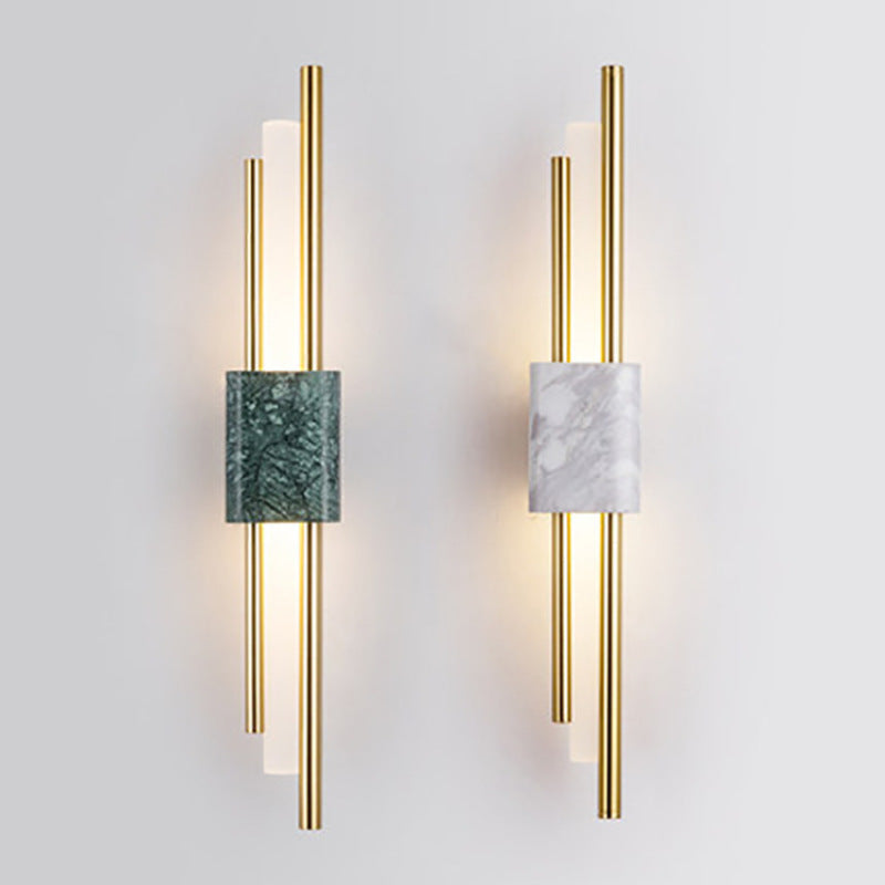 Arisha Modern Linear LED Wandlampe Weiß/Gold/Grün Schlafzimmer Metall