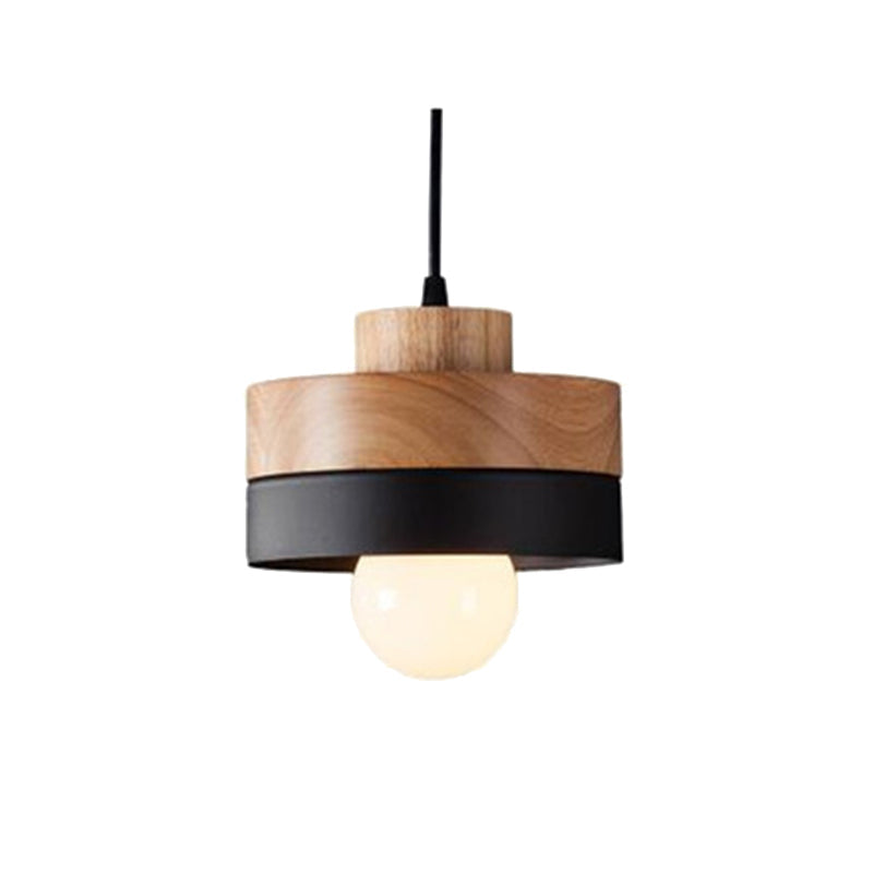 Aria Pendelleuchte Wohnzimmer Esszimmer, Schwarz/Weiß, Holz Modern LED