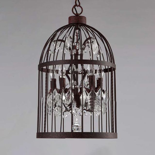Kristy Vintage Vogelkäfig LED Pendelleuchte Schwarz/Weiß Wohn/Esszimmer Metall