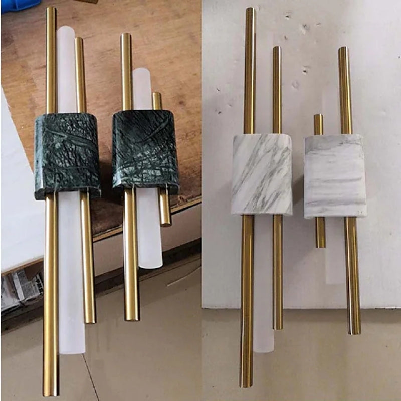 Arisha Modern Linear LED Wandlampe Weiß/Gold/Grün Schlafzimmer Metall