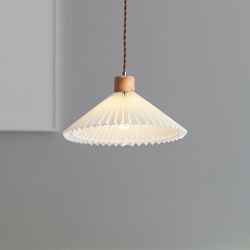 Muto Moderne LED Pendelleuchte Schlafzimmer/Wohnzimmer Weiß Holz