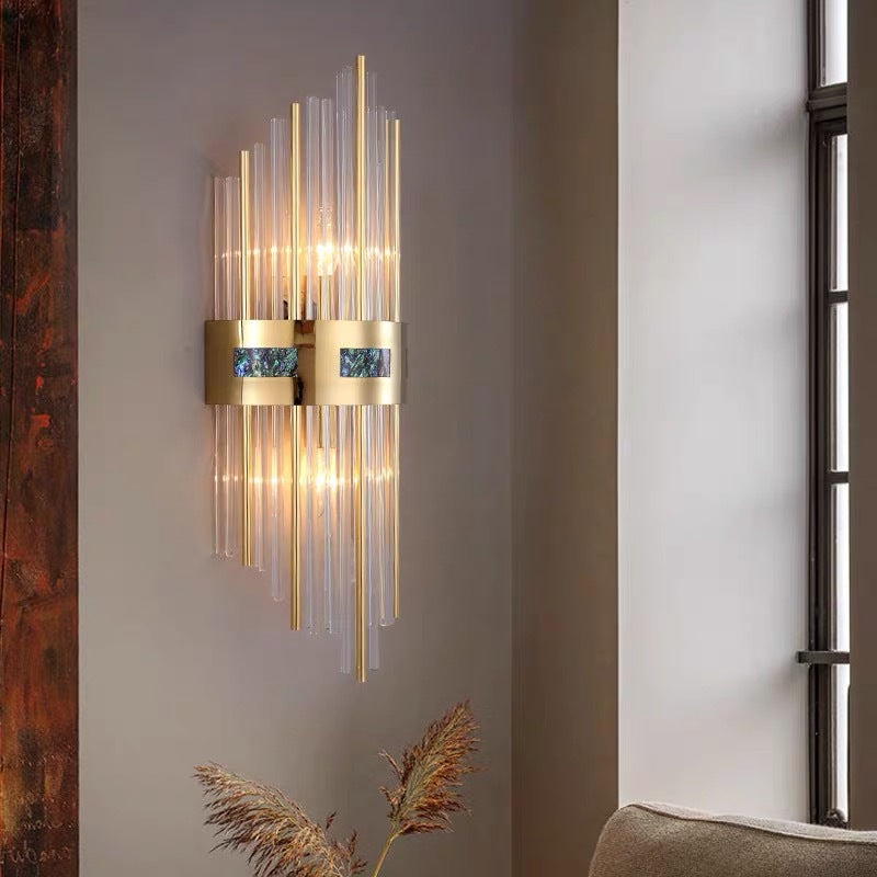 Kirsty LED Wandleuchte Gold, Wohnzimmer/Schlafzimmer,Metall/Acryl
