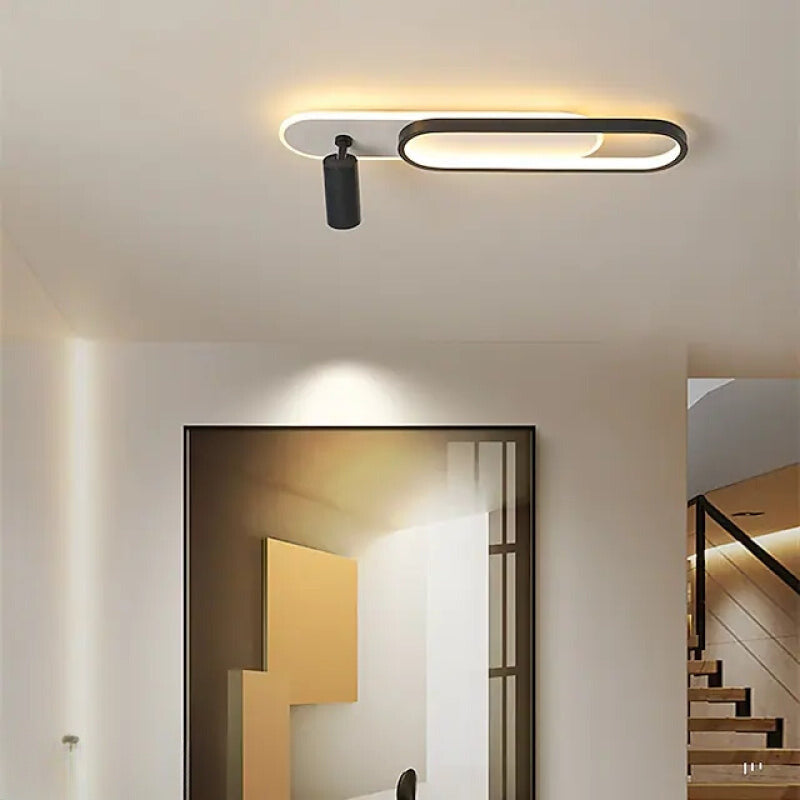 Aim Linear LED Deckenleuchte Schwarz/Gold Wohnzimmer Modern