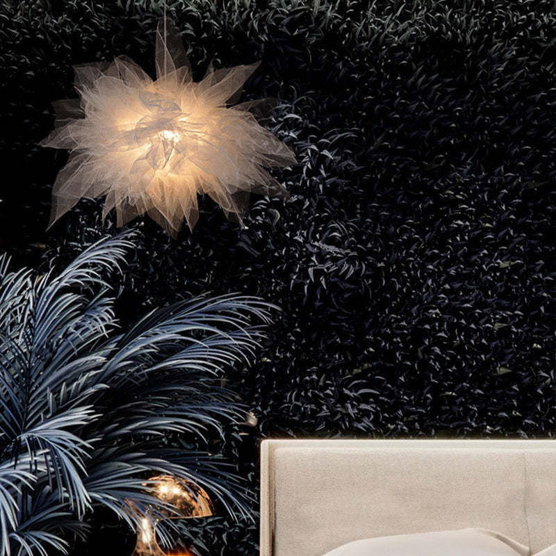 Arisha Modern LED Pendelleuchte Blume Stoff Schlafzimmer Wohnzimmer