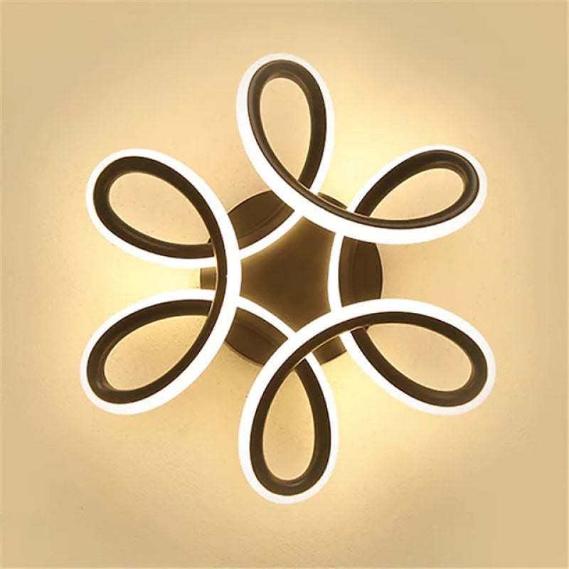 Arisha Modern Design LED Deckenleuchte Schwarz/Weiß Wohnzimmer Metall