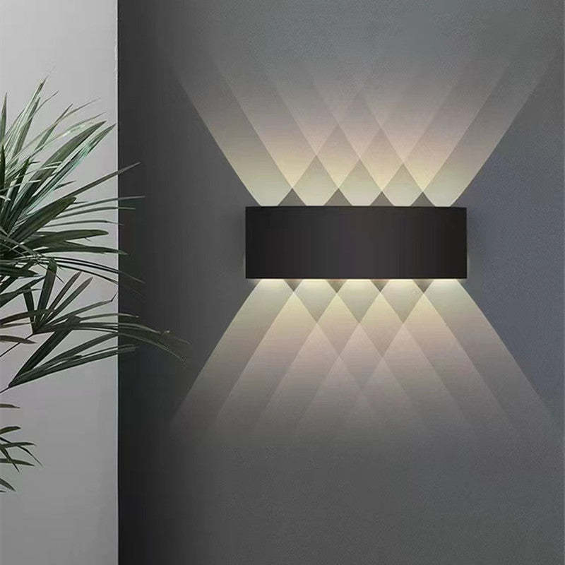 Ray Außenwandleuchte Modern Rechteck LED Weiß Metall Terrasse