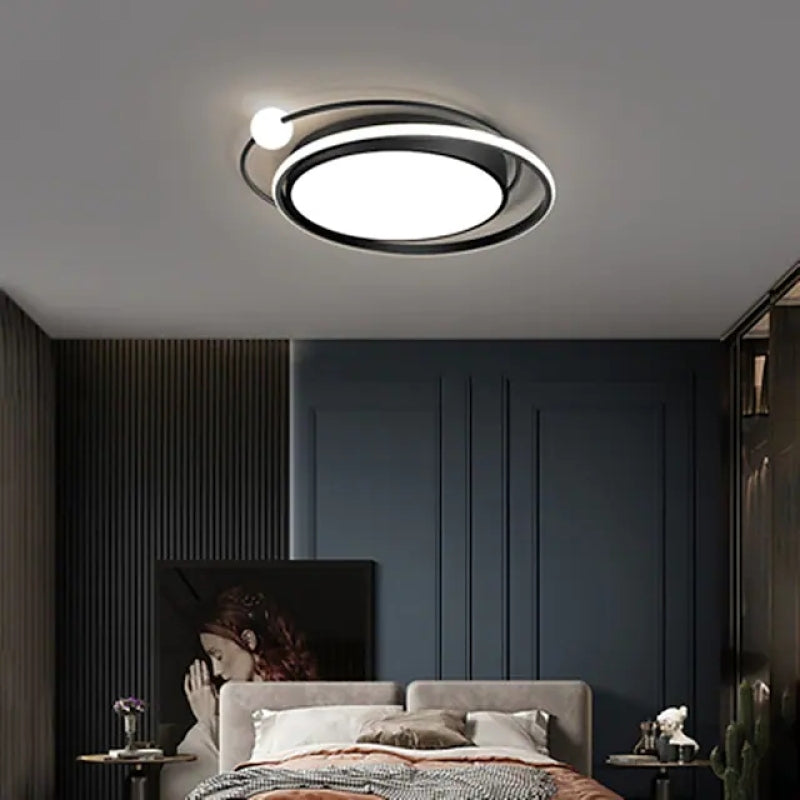 Arisha Modern LED Deckenleuchte Planet Design Schwarz/Gold, Schlafzimmer