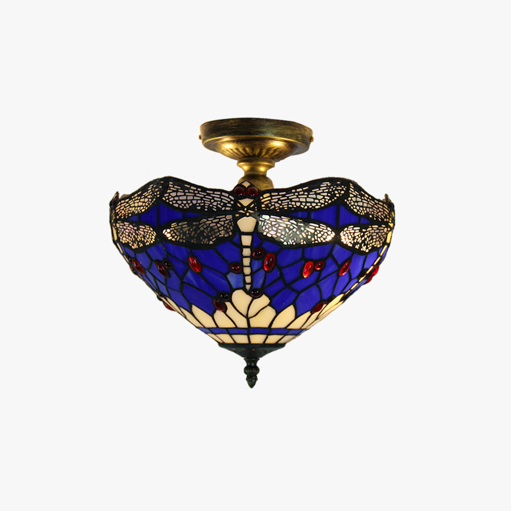 Arisha Vintage Deckenleuchte Blau Libelle Wohnzimmer