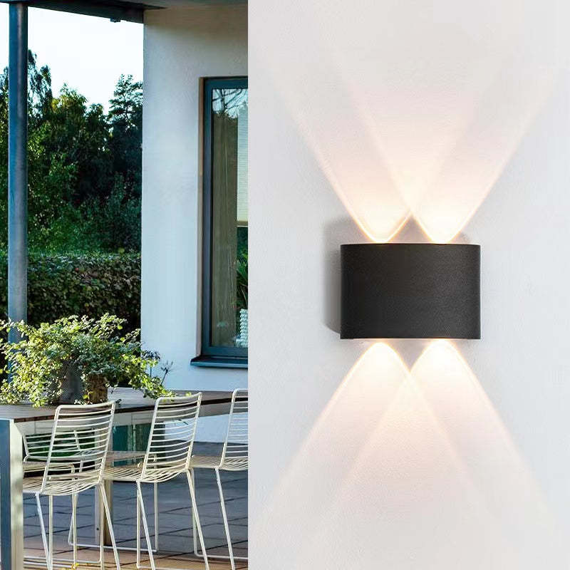 Ray Außenwandleuchte Modern Rechteck LED Weiß Metall Terrasse