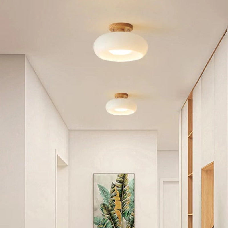 Valentina Modern LED Deckenleuchte Weiß Gelbe Metall Wohnzimmer