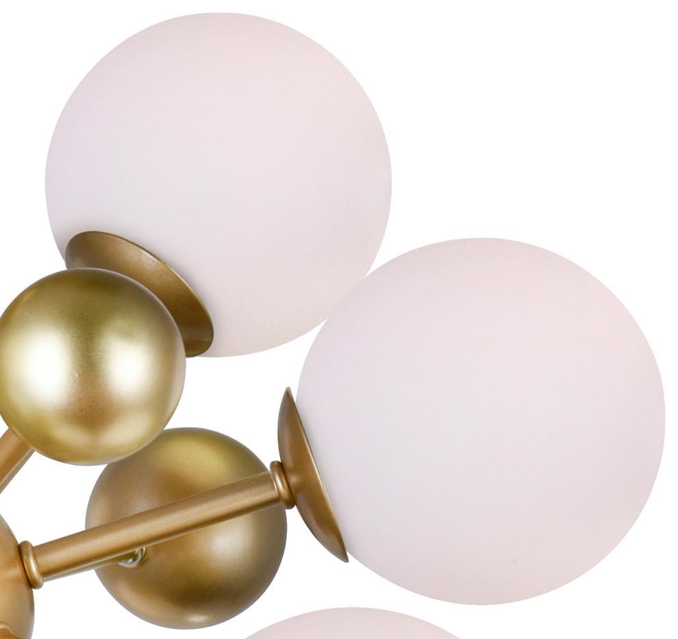 Caseraria Kronleuchter aus Messing mit Opal-Kugeln
