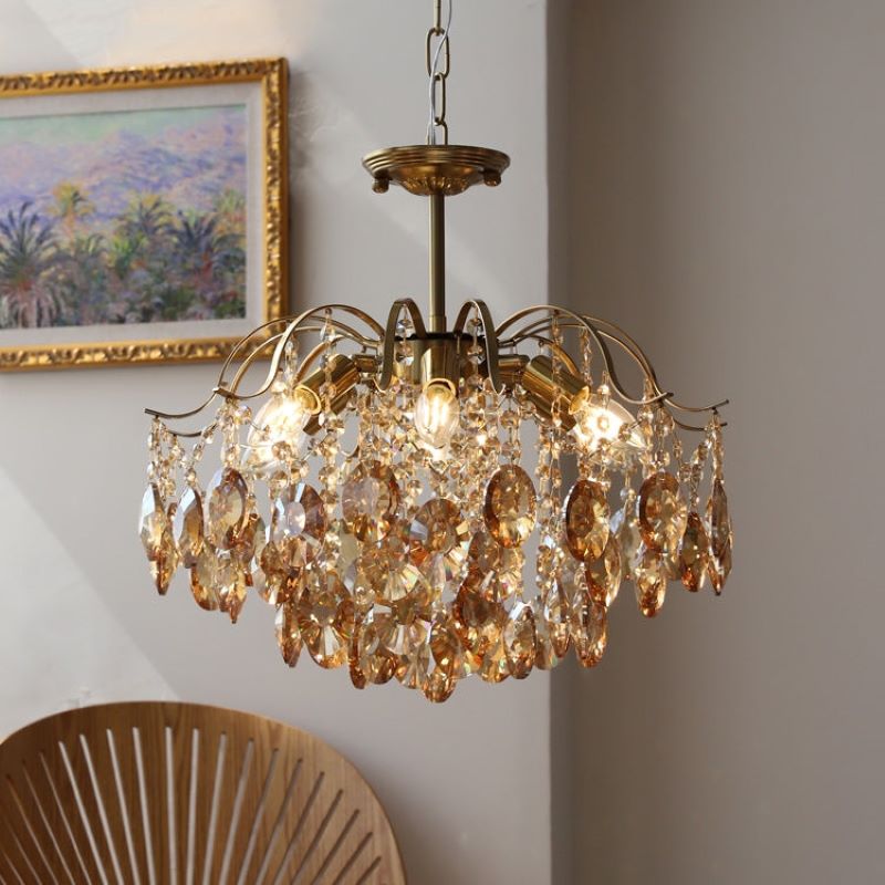 Kristy Retro Kristall Kronleuchter Glas Metall Wohnzimmer