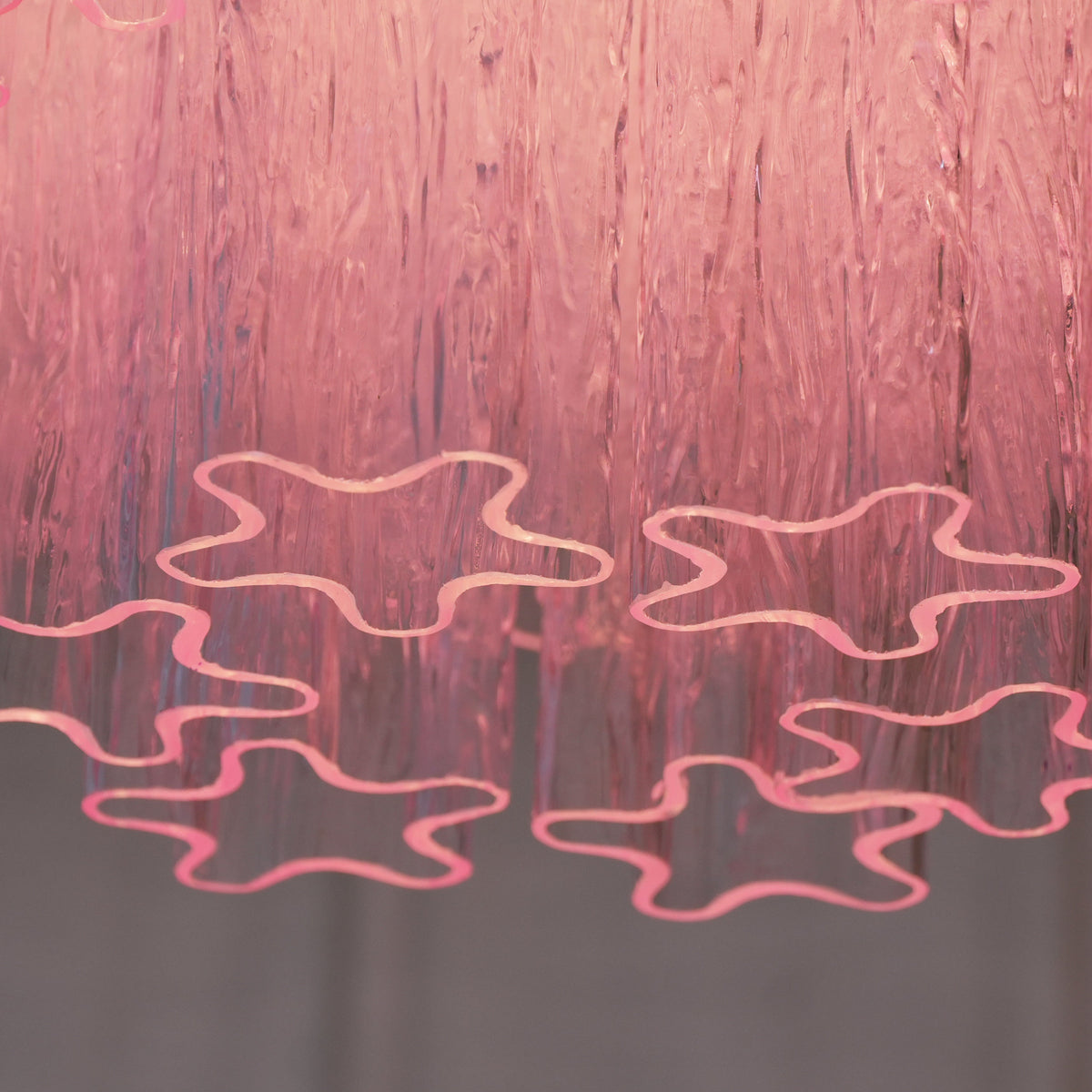 Veliaine Deckenleuchte aus Murano-Glas in Pink Vintage