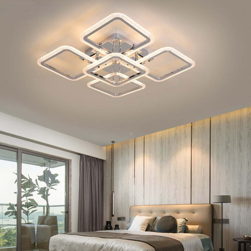 Arisha Design Luxus Quadrat LED Deckenleuchte Metall Acryl Wohnzimmer Schlafzimmer Esszimmer
