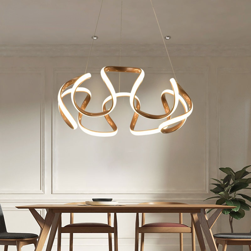 Arisha Lotus Design Pendelleuchte LED Unregelmäßige Blume Gold/Silber