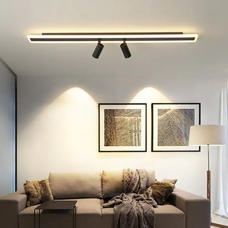 Arisha Modern LED Deckenstrahler 2 Flamming Schwarz Küche/Wohnzimmer Metall
