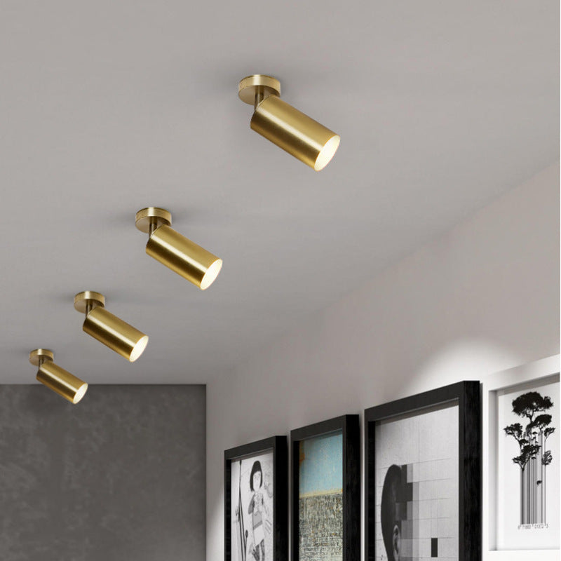 Arisha Modern LED Deckenleuchte Strahler Zylinder Wohnzimmer, Gold, Metall
