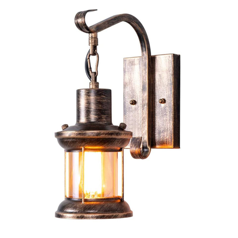Silva Industrielle Retro Wandleuchte Schwarz/Bronze Innen Metall/Glas