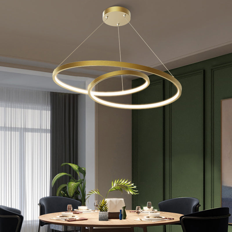 Arisha Modern Ring Linear LED Pendelleuchte Gold/Schwarz Wohn/Schlaf/Esszimmer Kupfer&Kieselgel