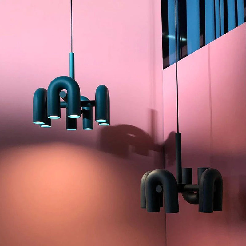 Arisha Modern LED Pendelleuchte Schwarz/Grau/Orange Wohn/Schlaf/Ess/Kinderzimmer Metall&Acryl 4/6 Flammig