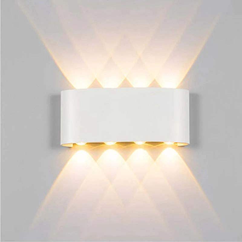 Ray Außenwandleuchte Modern Rechteck LED Weiß Metall Terrasse