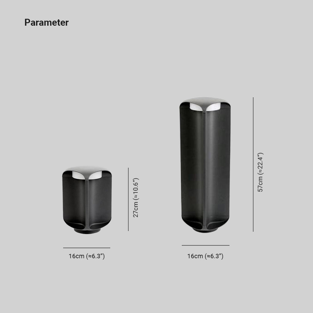 Ray Minimalistische Zylinder LED Stehleuchte Außenbereich Schwarz Garten Metall Glas