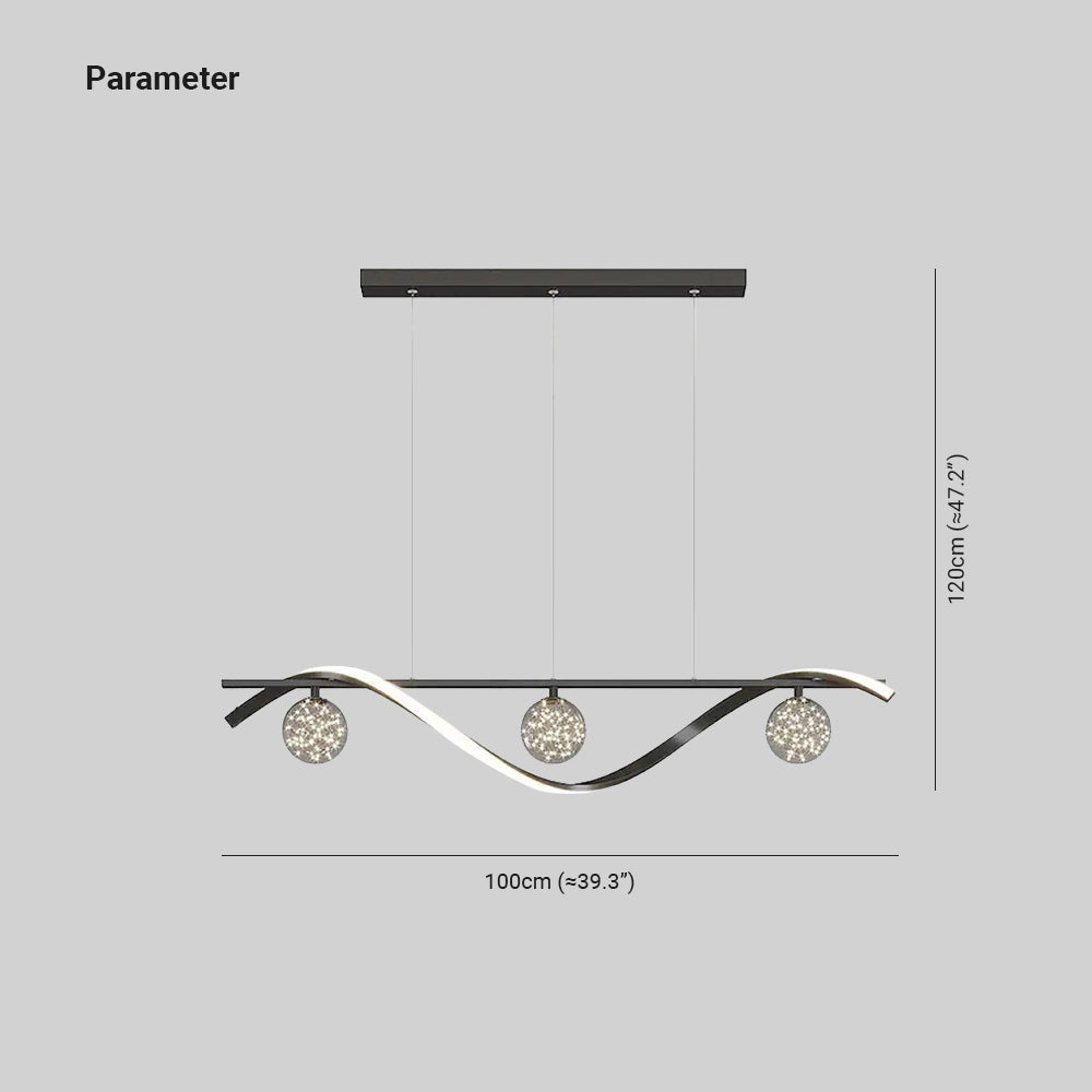 Kristy Pendelleuchte Glas Modern LED Metall Esszimmer Wohnzimmer