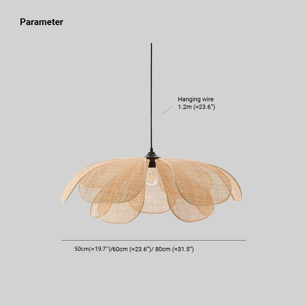Ritta Design Weidengeflecht LED Holzfarbe Pendelleuchte Wohnzimmer Metall Rattan