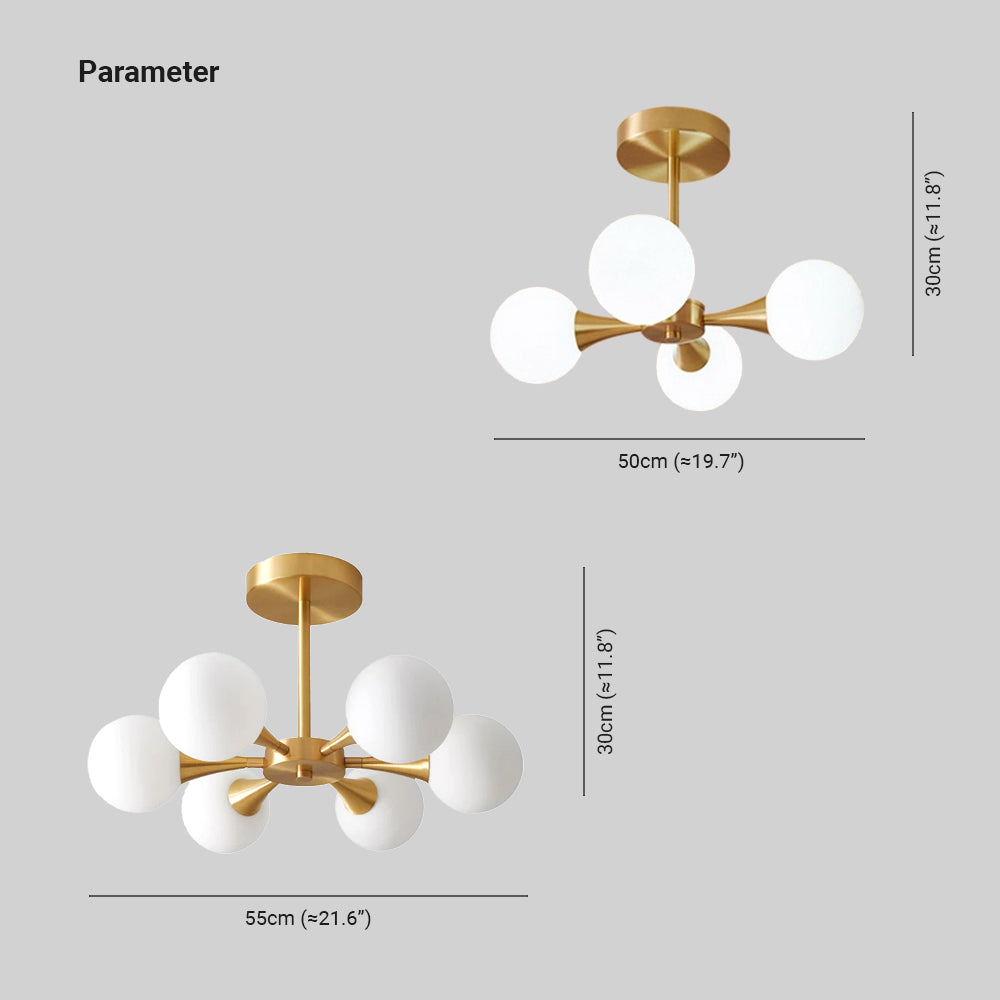 Valentina Modern LED Deckenleuchte Glas Schlafzimmer Esszimmer