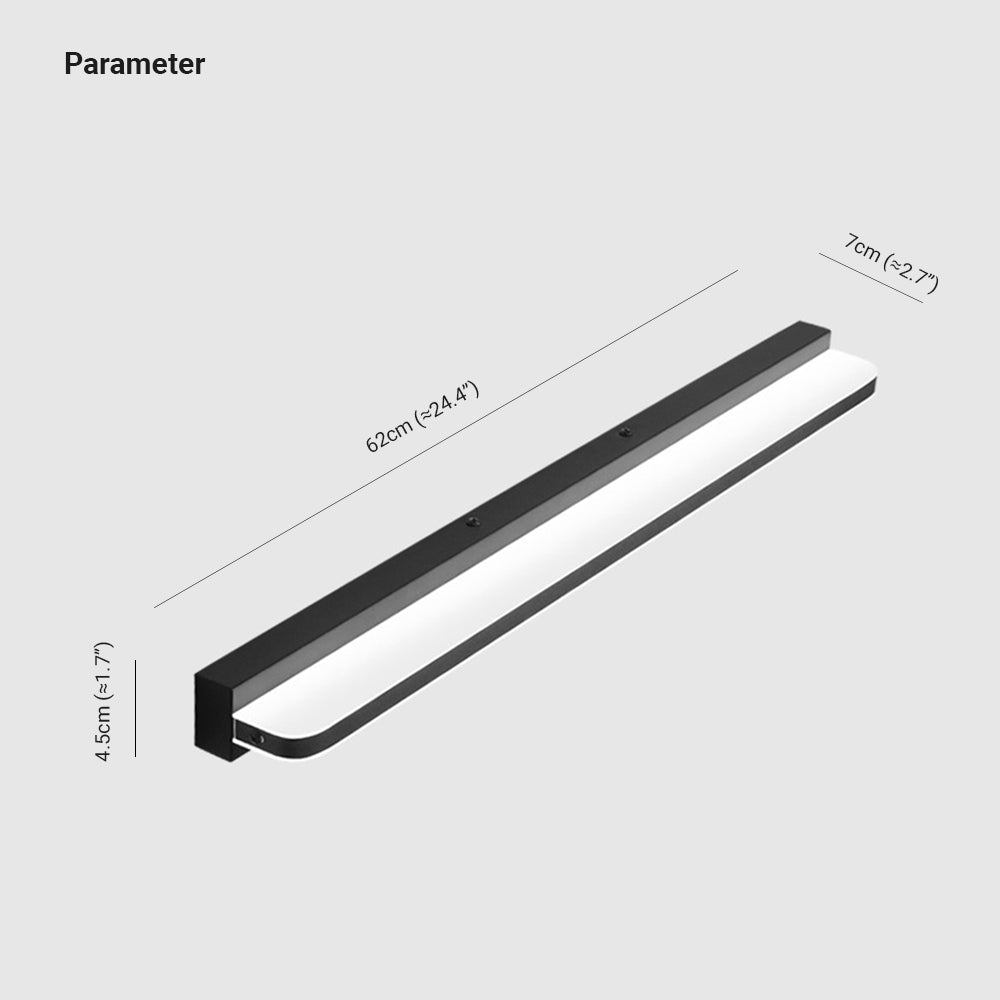 Arisha Modern LED Wandleuchte Spiegelfront Rechteckig 3 Farbe Metall/Acryl