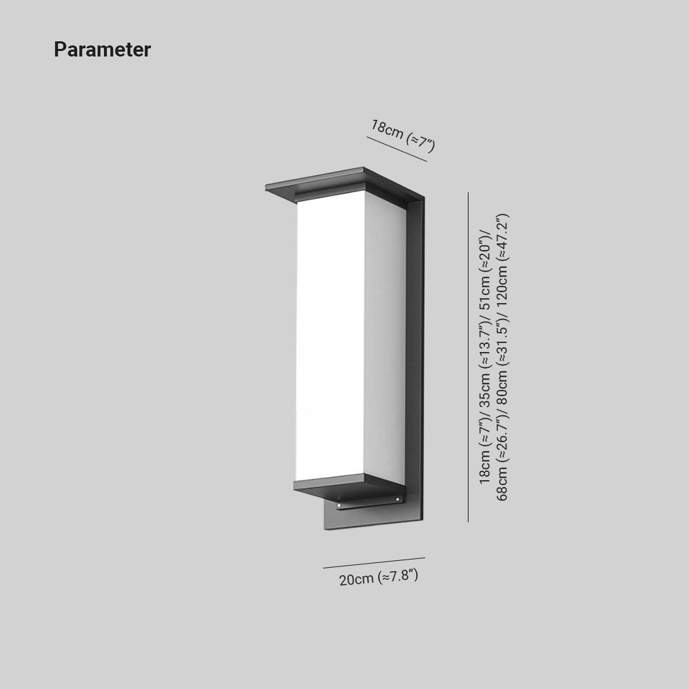 Ray Rechteck Solar Außenwandleuchte Metall Acryl Balkon Terrasse Flur