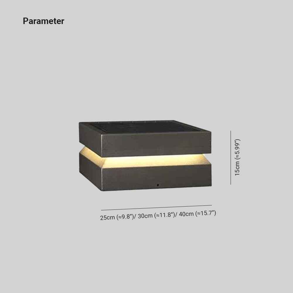 Ray Modern LED Außensokelleuchte Schwarz Garten/Balkon Solar