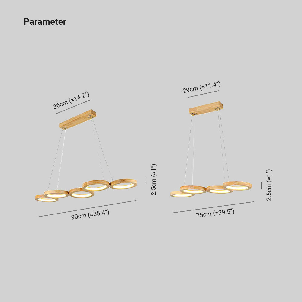 Arisha Modern Block Holz/Acryl LED Pendelleuchte Wohnzimmer