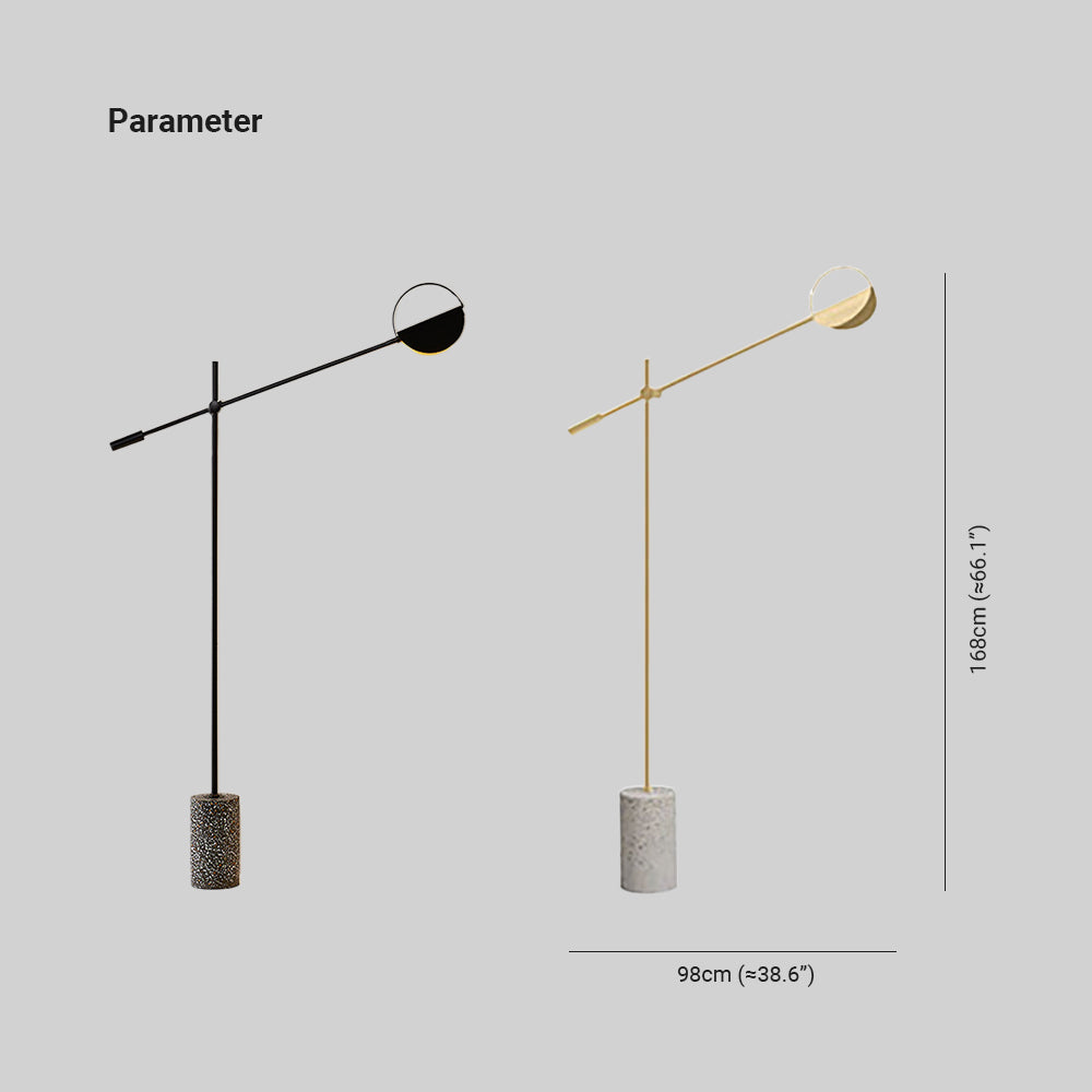 Mira Minimalistische Stehleuchte Metall + Terrazzo