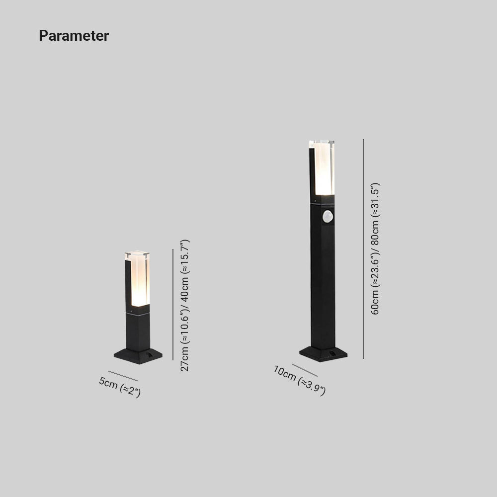 Ray Modern LED Außen-Wegeleuchte mit Sensor Schwarz Garten Aluminium Acryl