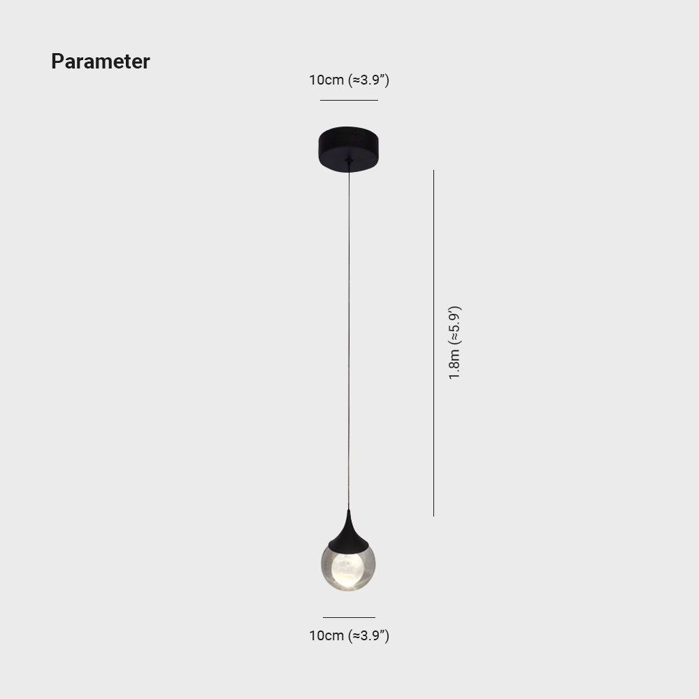 Aria Modern LED Pendelleuchte Schwarz Schlafzimmer/Arbeitszimmer