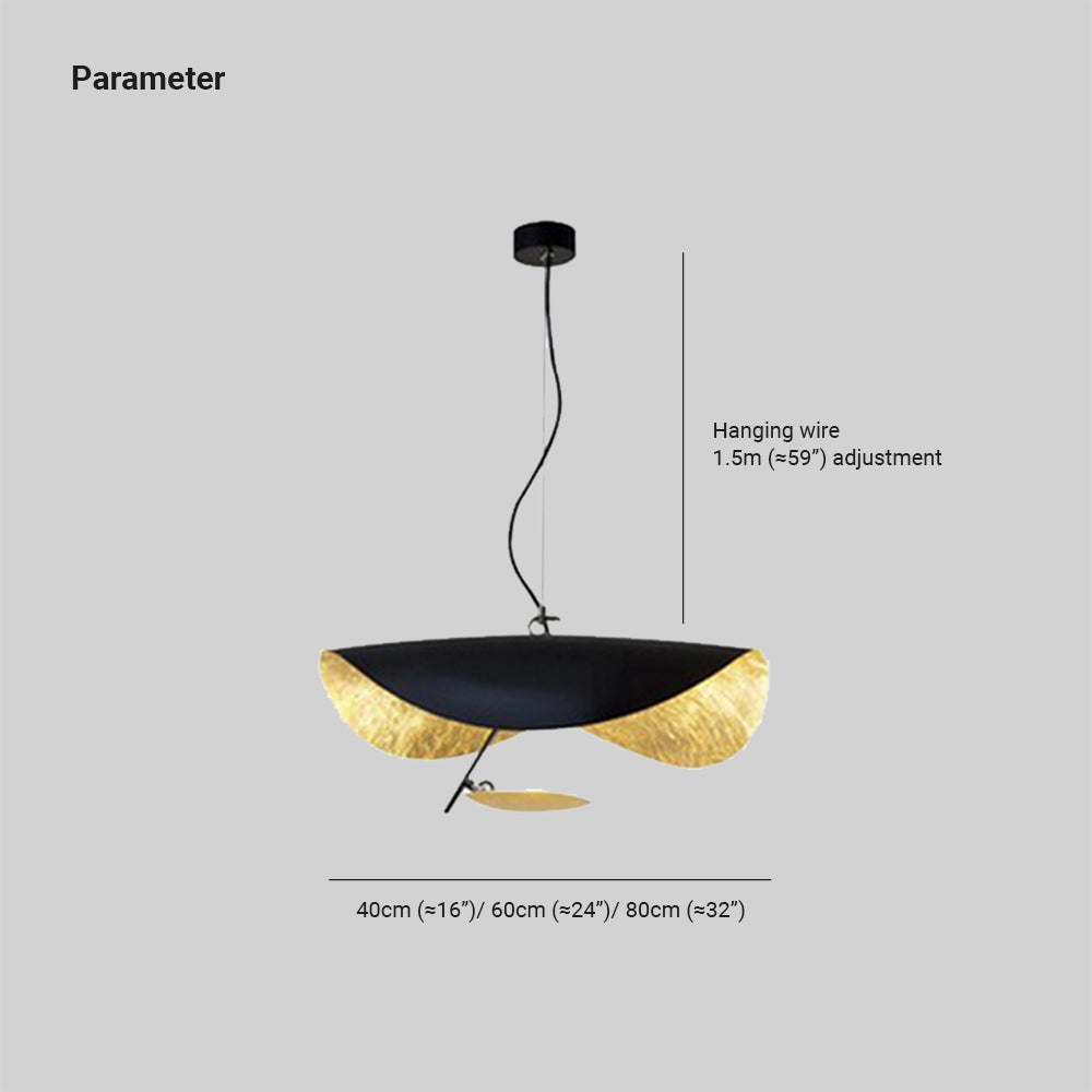 Arisha Design LED Pendelleuchte/Denkenleuchte Gold/Schwarz Wohnzimmer