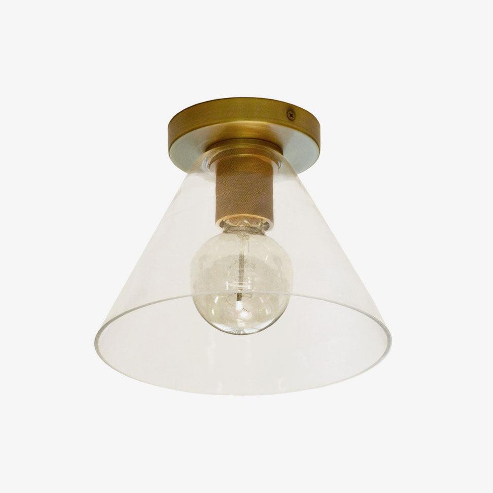 Elthyn Deckenleuchte Kegel Glas Messing Minimalistisch Industriell