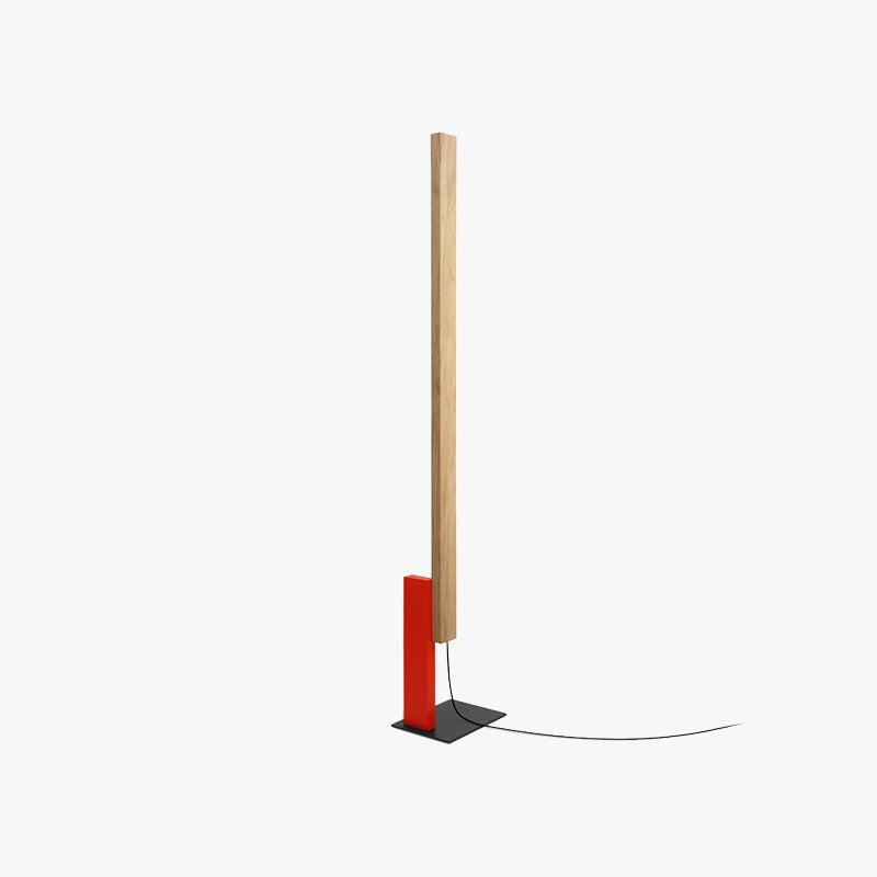 Arisha Minimalist Stehleuchte Linear, 4 Farben, Wohnzimmer, Holz Metall