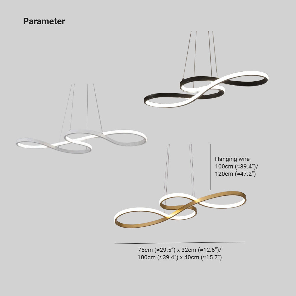 Arisha Modern LED Pendelleuchte Schwarz Weiß Gold Metall Wohnzimmer