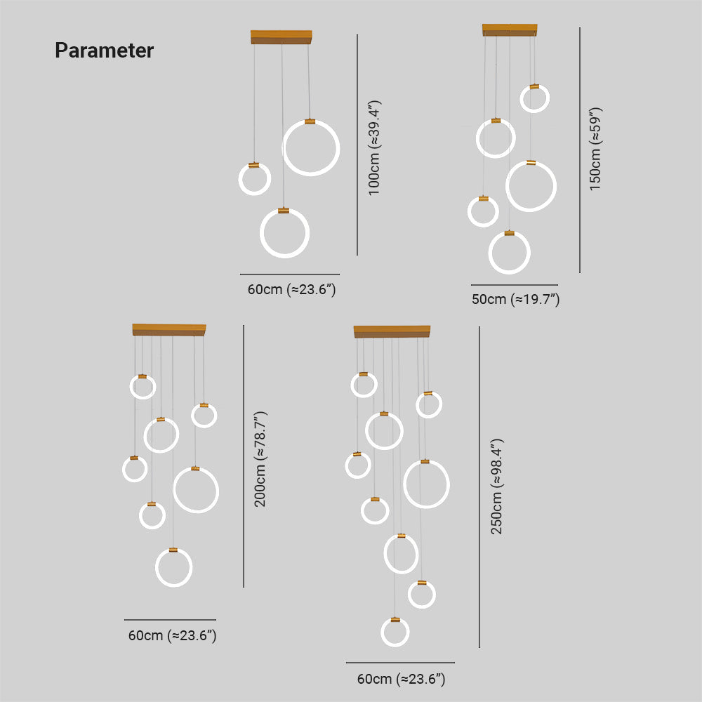 Arisha Moderne LED Pendelleuchte Wohnzimmer/Schlafzimmer Weiß/Gold