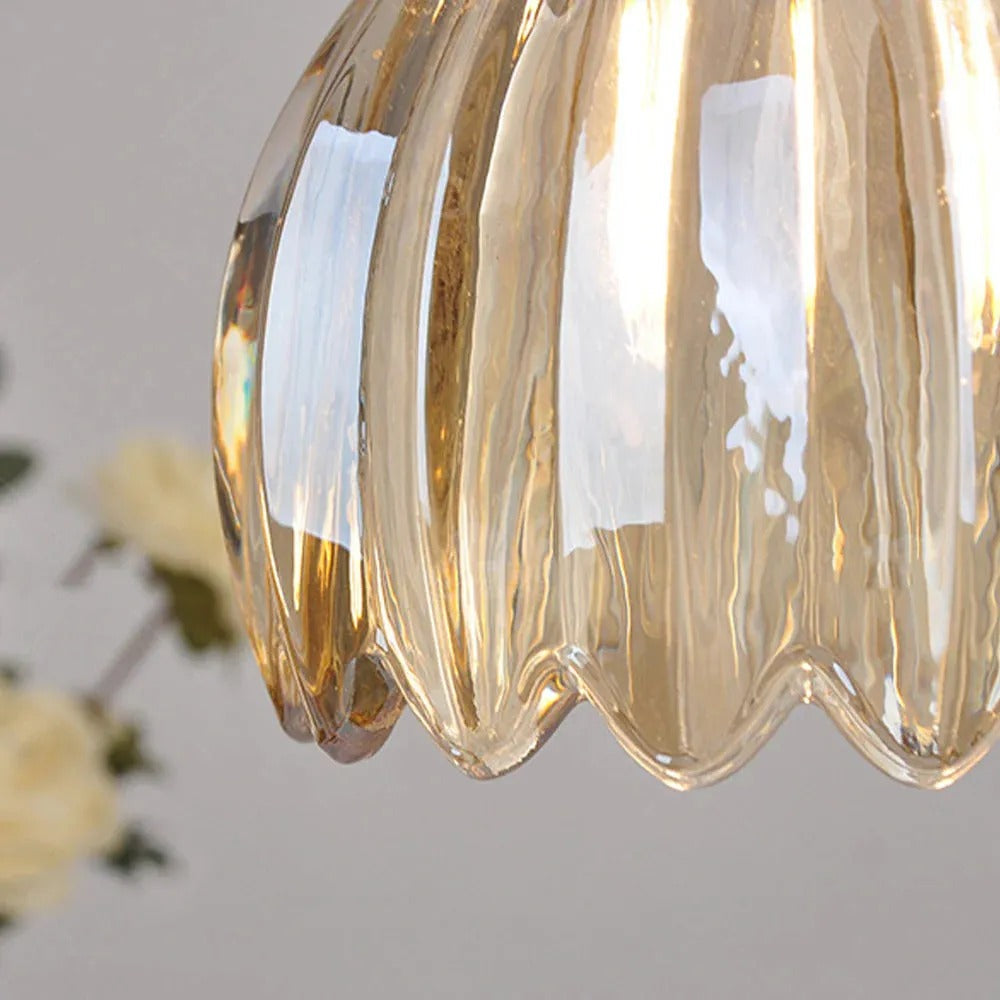 Valentina Retro LED Pendelleuchte Glas Wohnzimmer