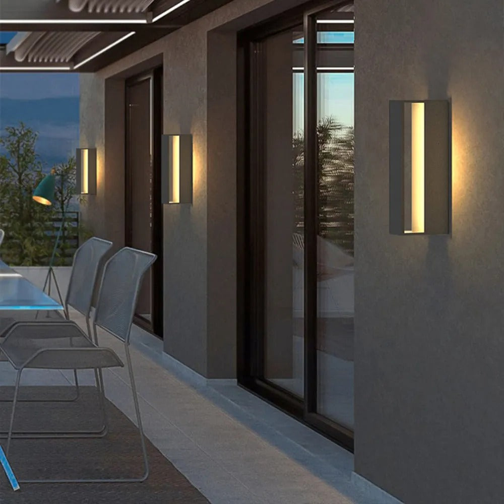 Ray Hohle Außenwandleuchte Metall Acryl Garten Terrasse Flur